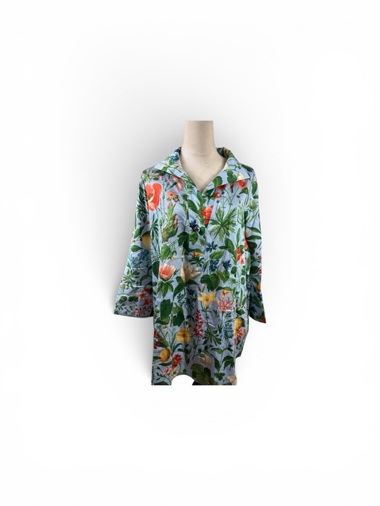 Tuckernuck Tops - NWT Tuckernuck willow pop over Green and White botanical Print Tunic size XL